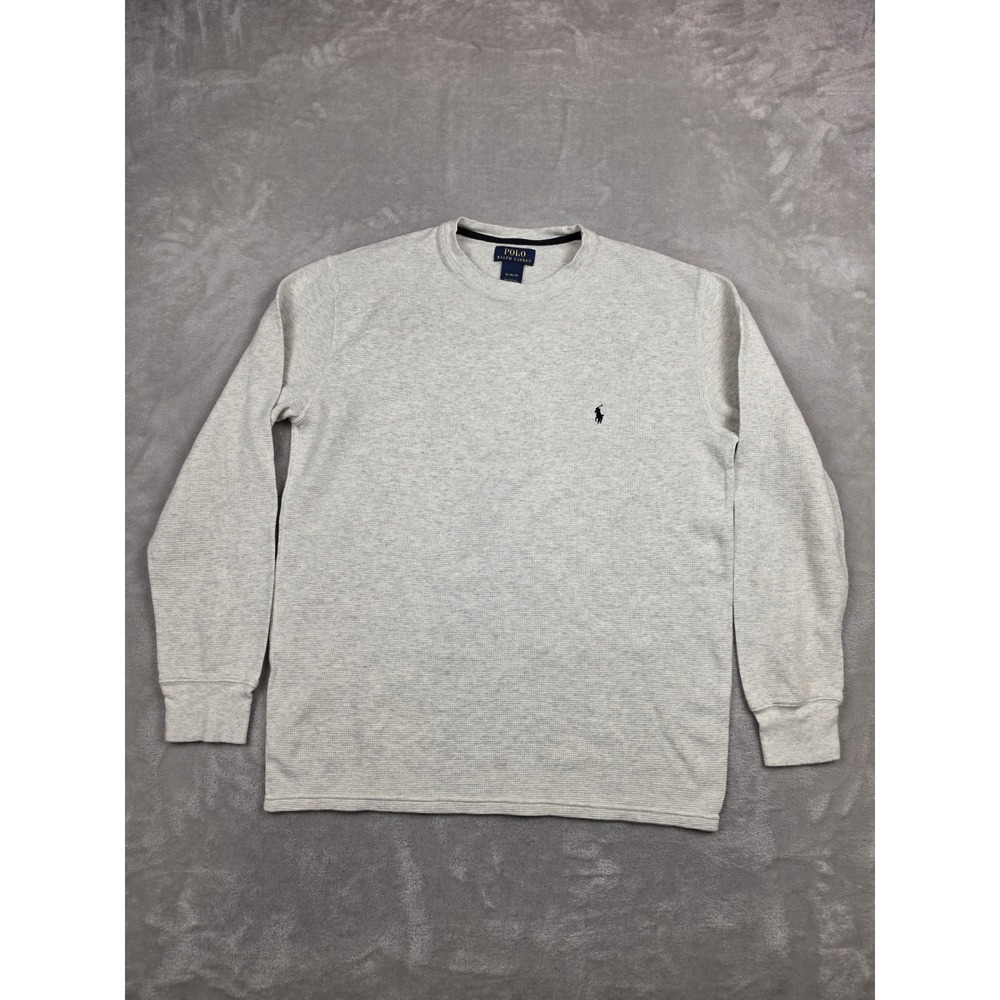 Polo Ralph Lauren Waffle Knit Shirt Mens XL Beige Long Sleeve Pony Logo